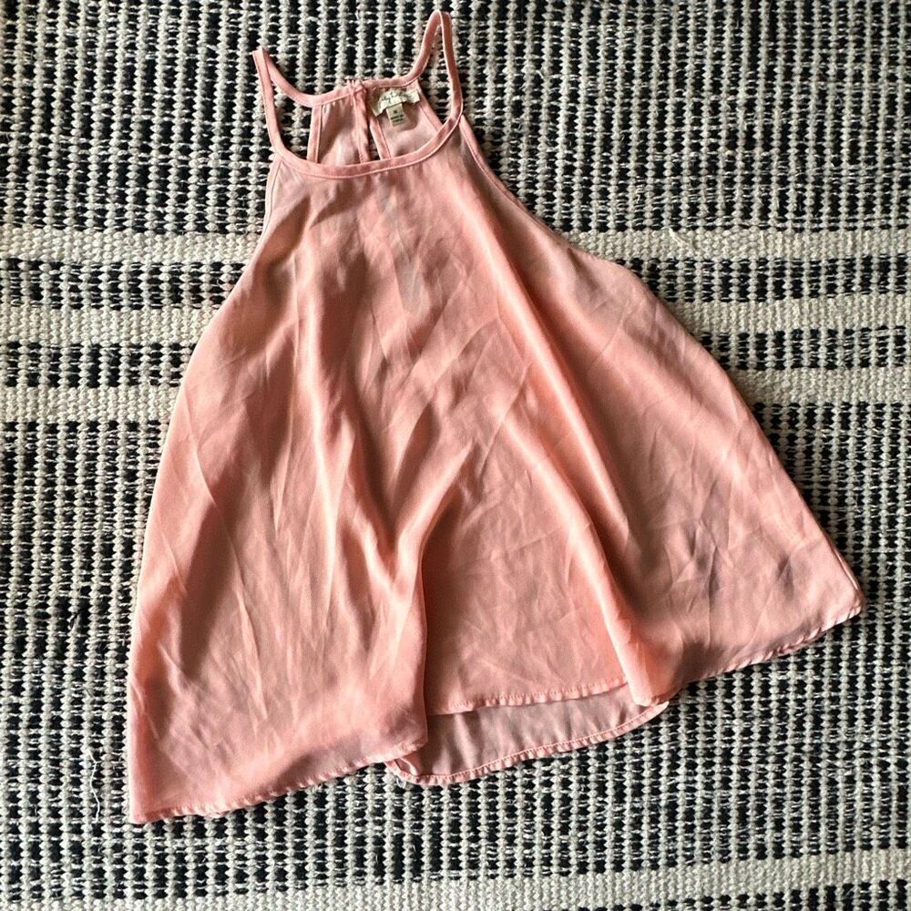 Lily White Size Medium peach orange blouse chiffon flowy blouse